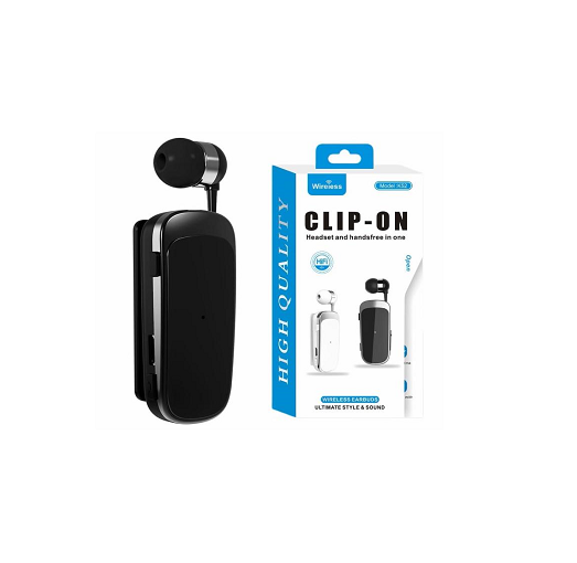 Ακουστικό Bluetoοth HandsFree K52 clip-on mini headset Μαύρο - Image 2