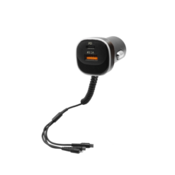 FM Transmitter αυτοκινήτου με βολτόμετρο 12V-24V με USB – MP3 Player – Οθόνη LCD και 3 καλώδια φόρτισης K2