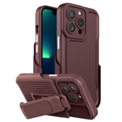 Αντικραδασμική θήκη για iPhone 13 Pro Max Armor Back Clip Καφέ