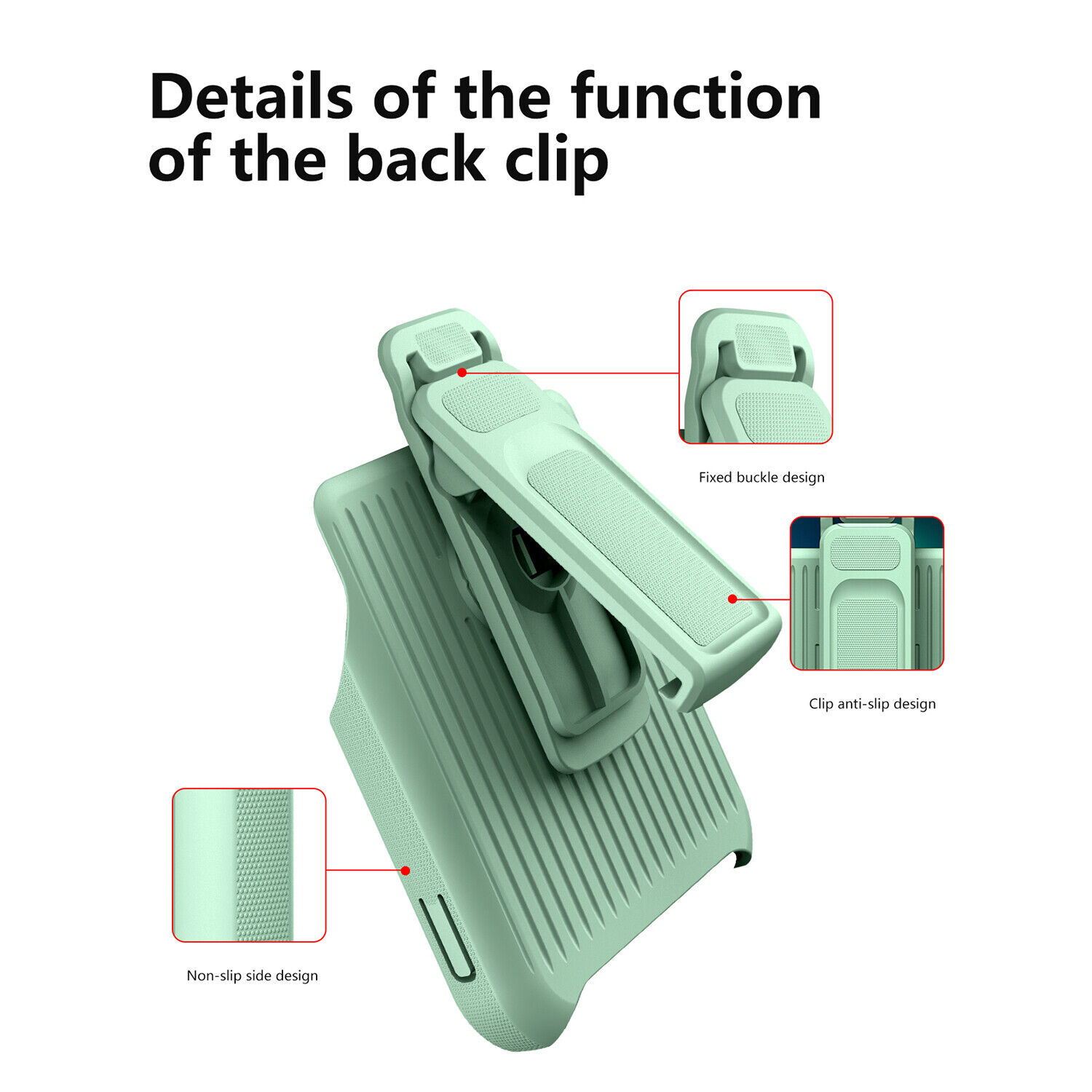 Αντικραδασμική θήκη για iPhone 13 Armor Back Clip Holder Κόκκινο