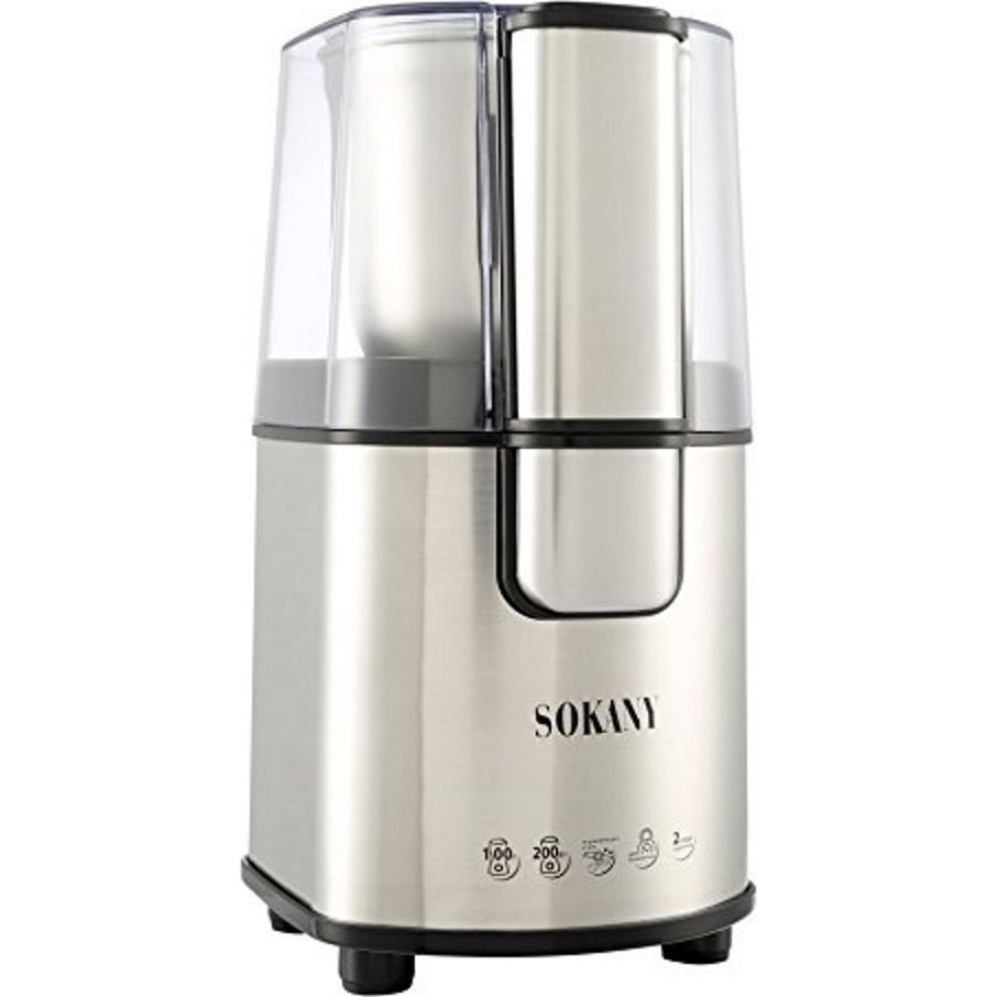 Sokany SM-3020S Ηλεκτρικός Μύλος Καφέ 200W με Χωρητικότητα 90gr Ασημί