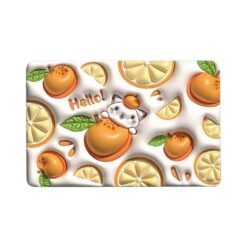 Επίπεδο τρισδιάστατο χαλί μπάνιου σε στυλ κινουμένων σχεδίων 38x58 Πορτοκαλί