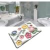 Επίπεδο τρισδιάστατο χαλί μπάνιου σε στυλ κινουμένων σχεδίων 38x58 Λευκό