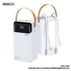 Remax RPP-565 Power Bank Γρήγορης Φόρτισης 22,5W 60000mAh Λευκό