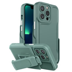 Αντικραδασμική θήκη για iPhone 13 Pro Max Armor Back Clip Σκούρο Πράσινο